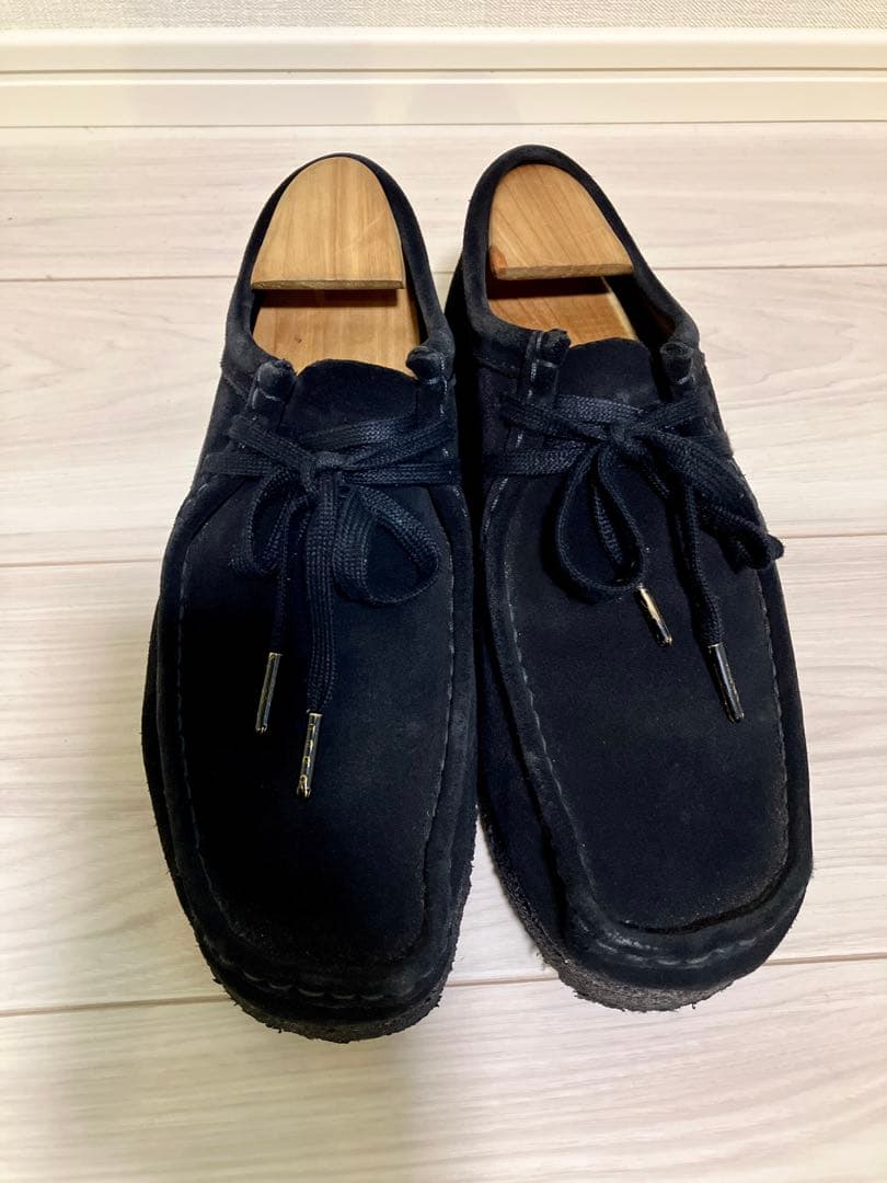 クラークス Clarks ワラビー 黒 ソール交換済 26.5 クラークス Clarks