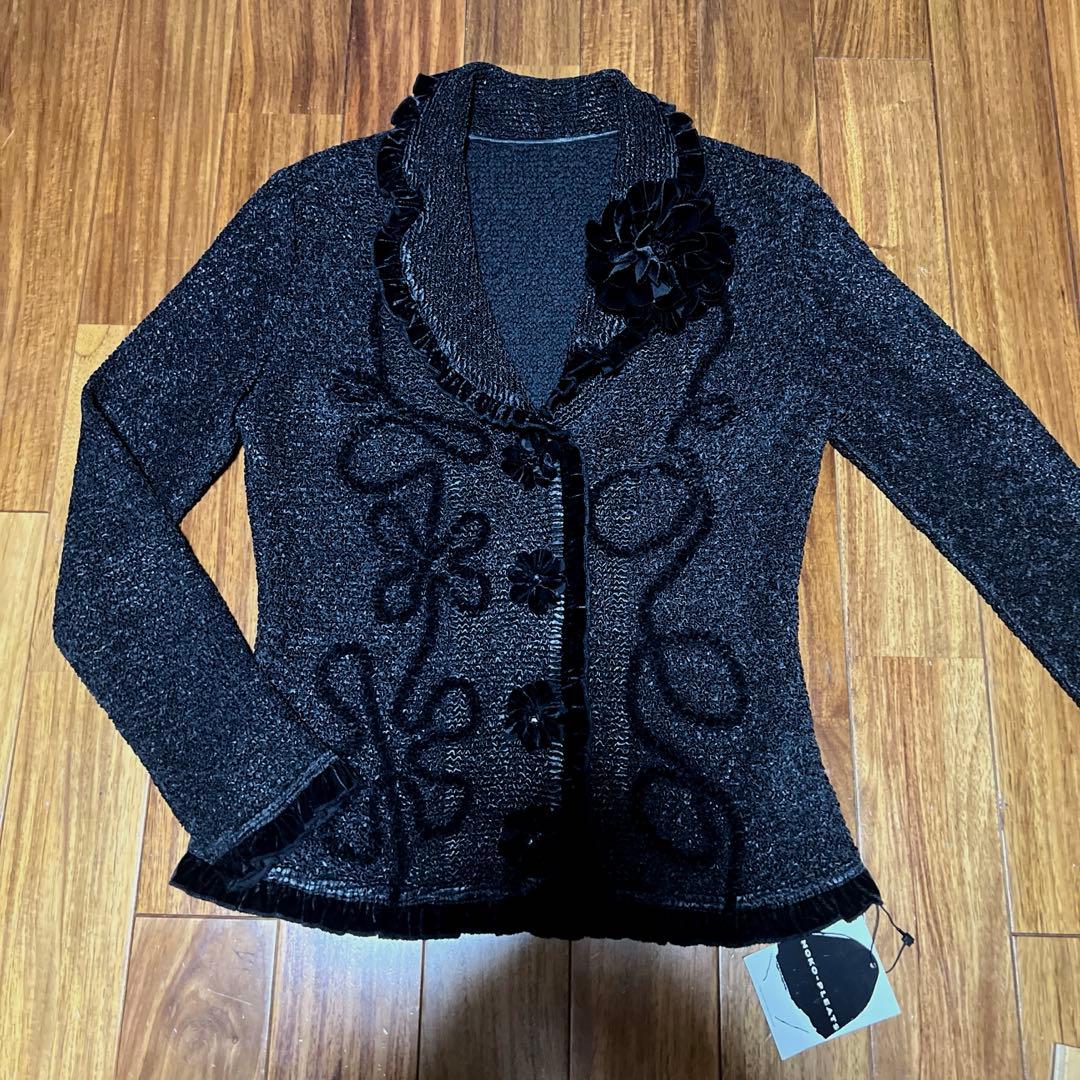 新品タグ付き☆NOKO OHNO ノコオーノ プリーツ ジャケット 花ブローチ