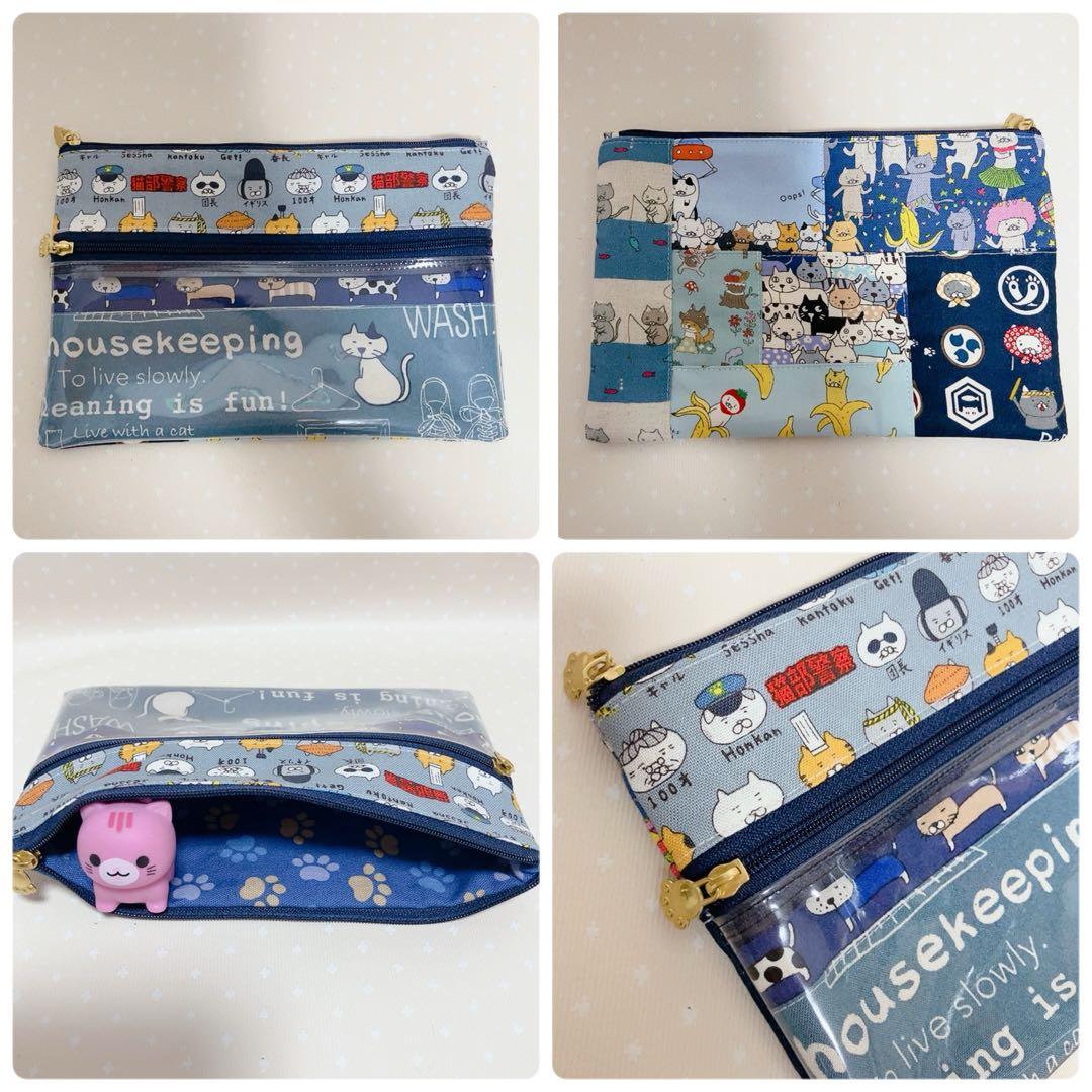 チャッピー様専用。 A4サイズ トートバッグ ポーチ ねこ生地パッチワーク