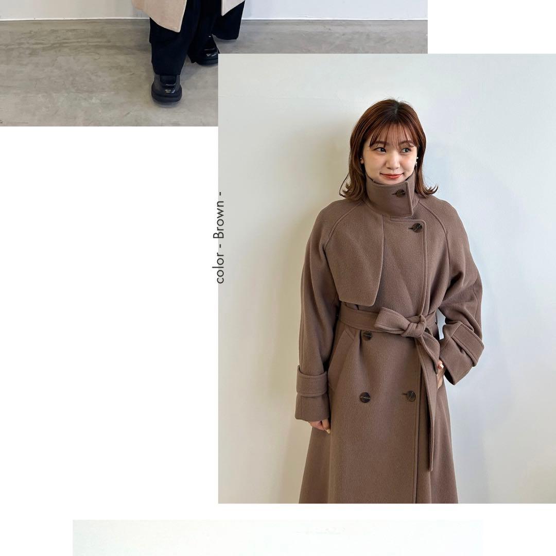 未使用新品】cocodeal ウールトレンチコート ブラウン - メルカリ