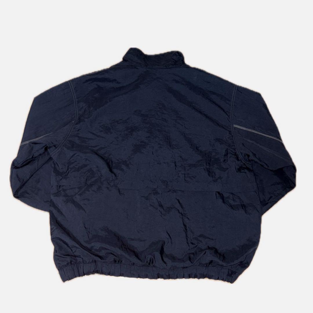 90s NIKE 無地 ナイロンジャケット 白タグ M 黒 刺繍ロゴ