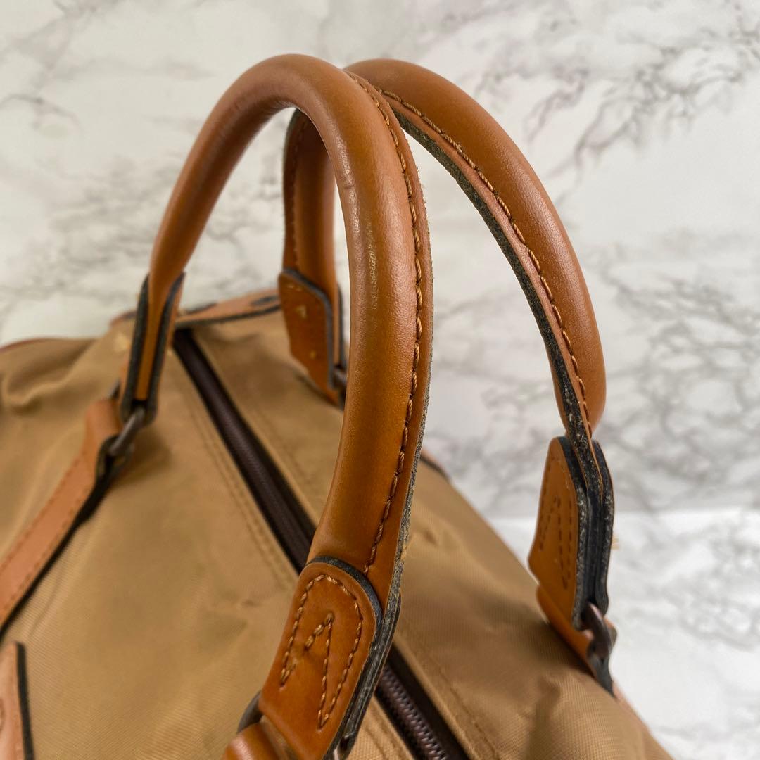 LANCEL ランセル ナイロン×本革 レザー ミニ ボストンバッグ - メルカリ