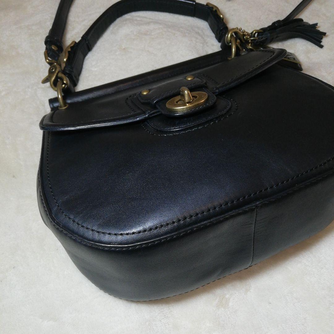 コーチ 2WAY 黒レザー ショルダーバッグ 19132 - メルカリ