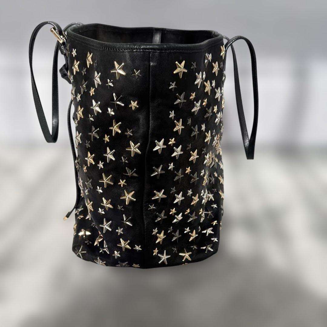 JIMMY CHOO ブラック スタースタッズ バッグ - メルカリ