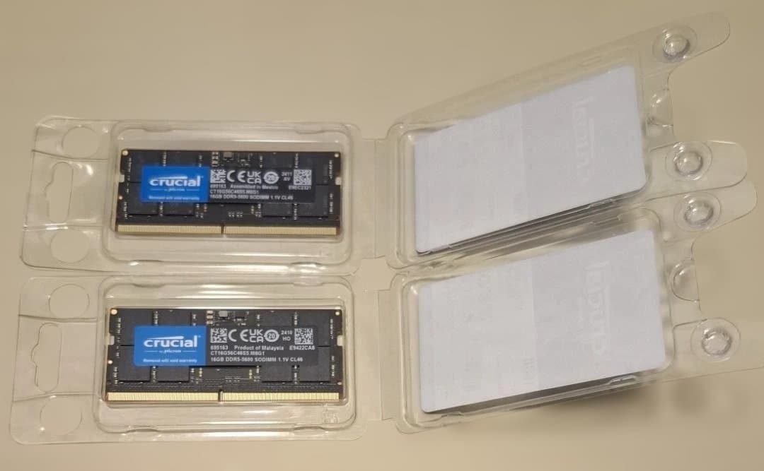 Crucial 16GB DDR5 5600 SODIMM メモリー　2枚組 Crucial 16GB DDR5 RAM Laptop Memory Kit (2x8GB), 5600MHz (or