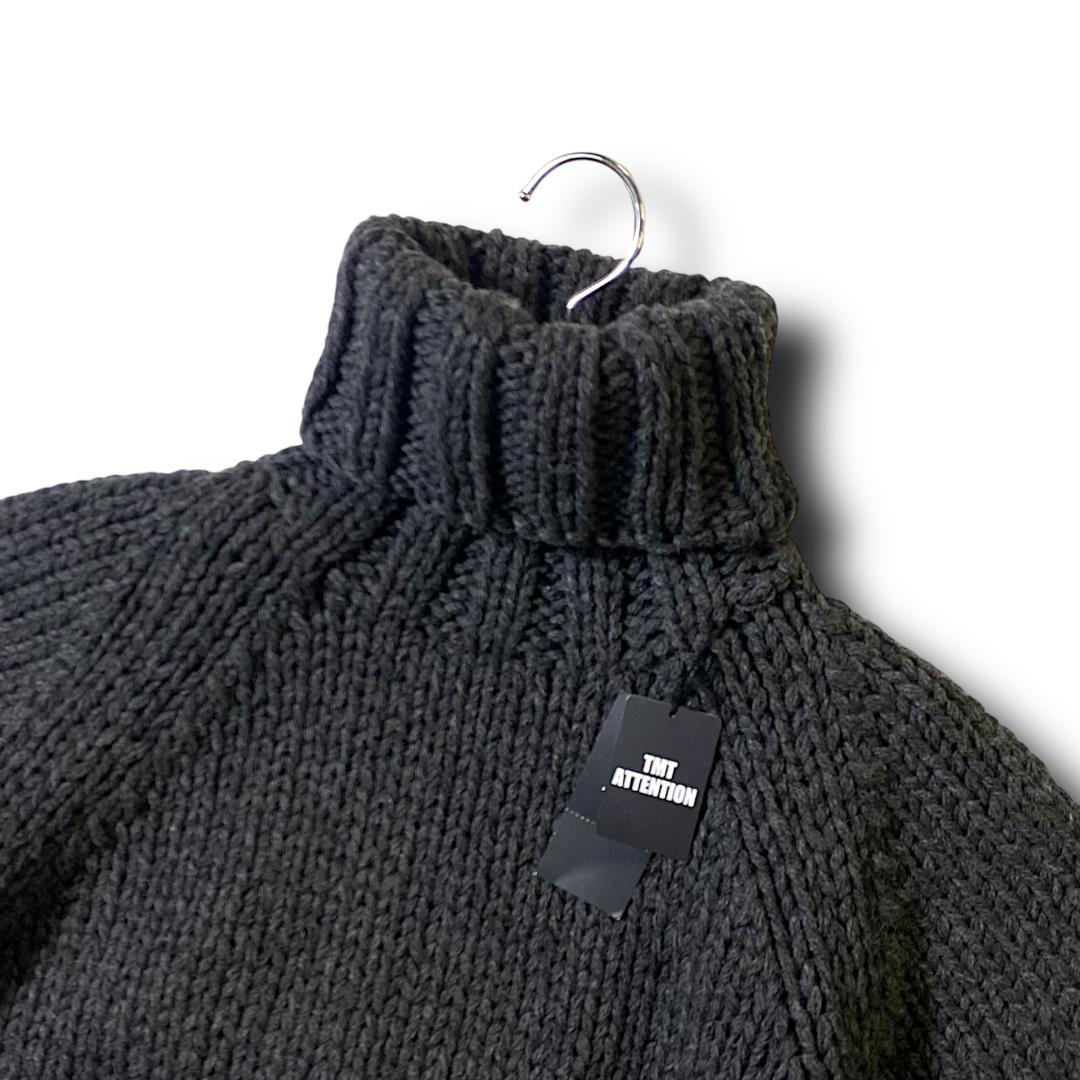 M TMT 毛100％ タートルネック ニット セーター 黒 定価49500円 - メルカリ