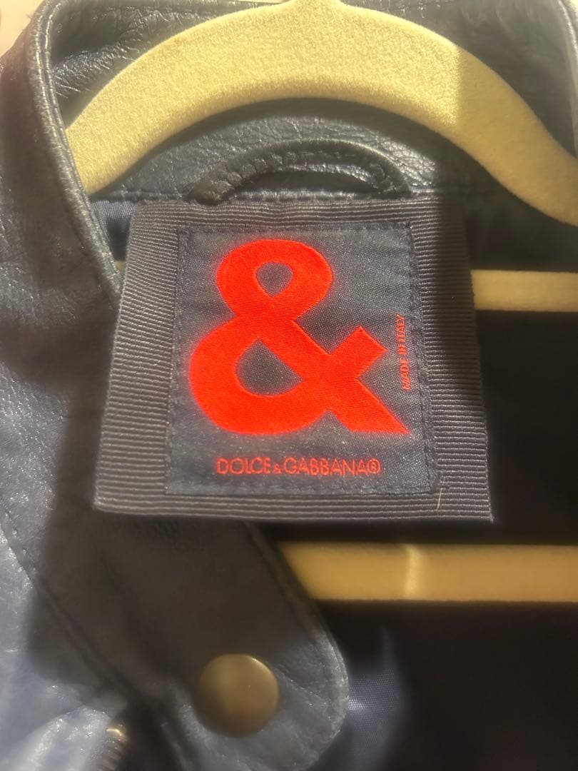 Dolce & Gabbana ネイビー シングルライダースジャケット 限定品