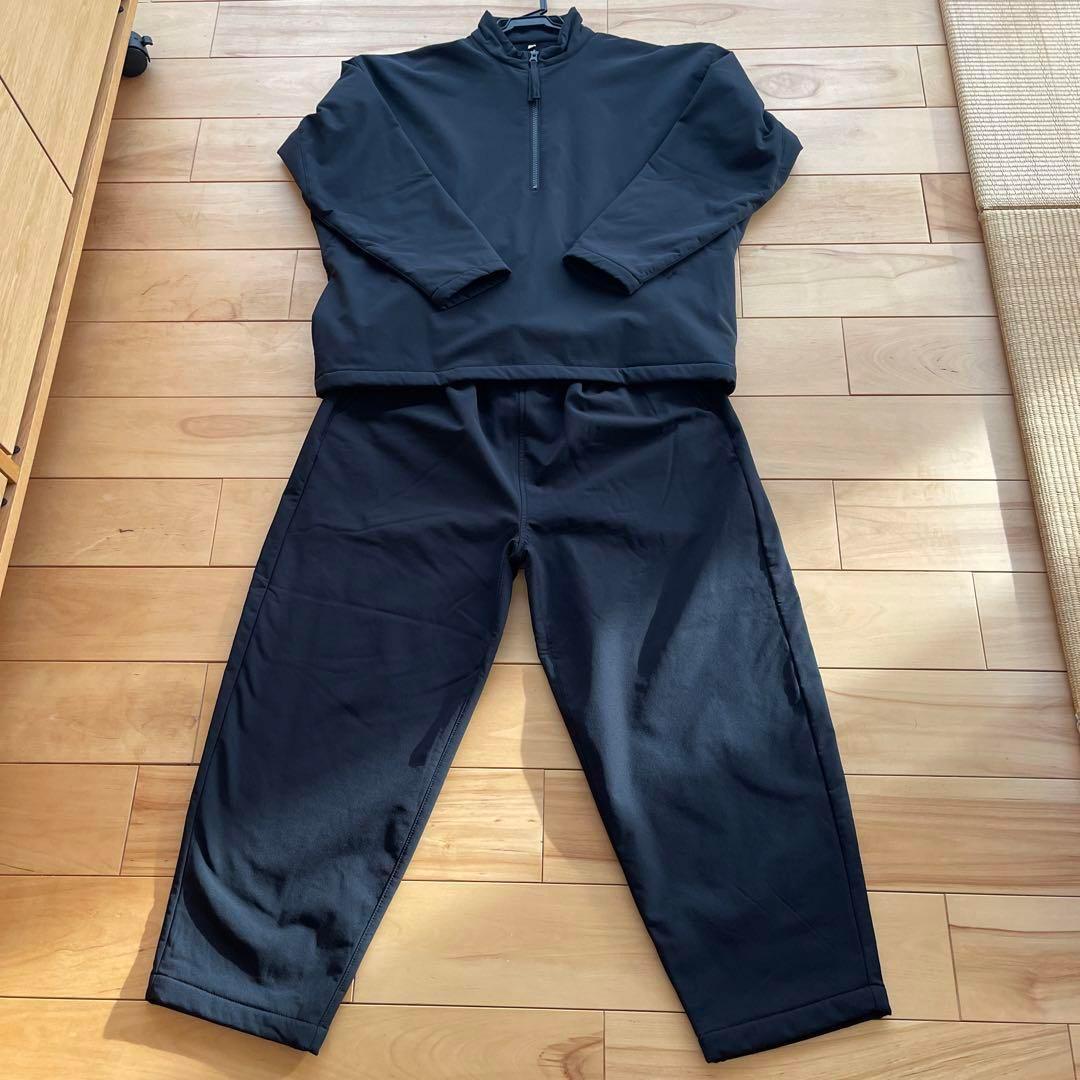 MUJI labo 裏起毛プルオーバー 上下セットMサイズ ブラック 男女兼用