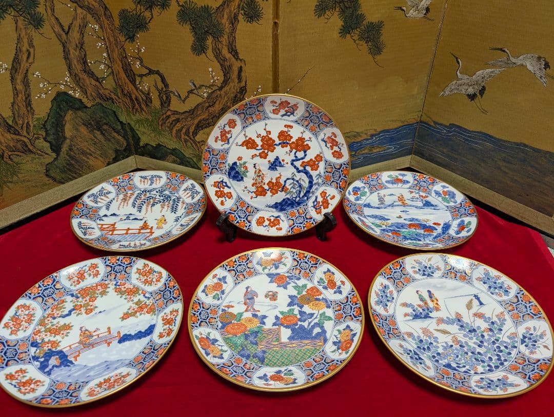 香蘭社　絵皿　飾り皿　6枚 有田焼 数量限定 令和8年 2026 干支 午 飾り皿 【香蘭社】 瑠璃色