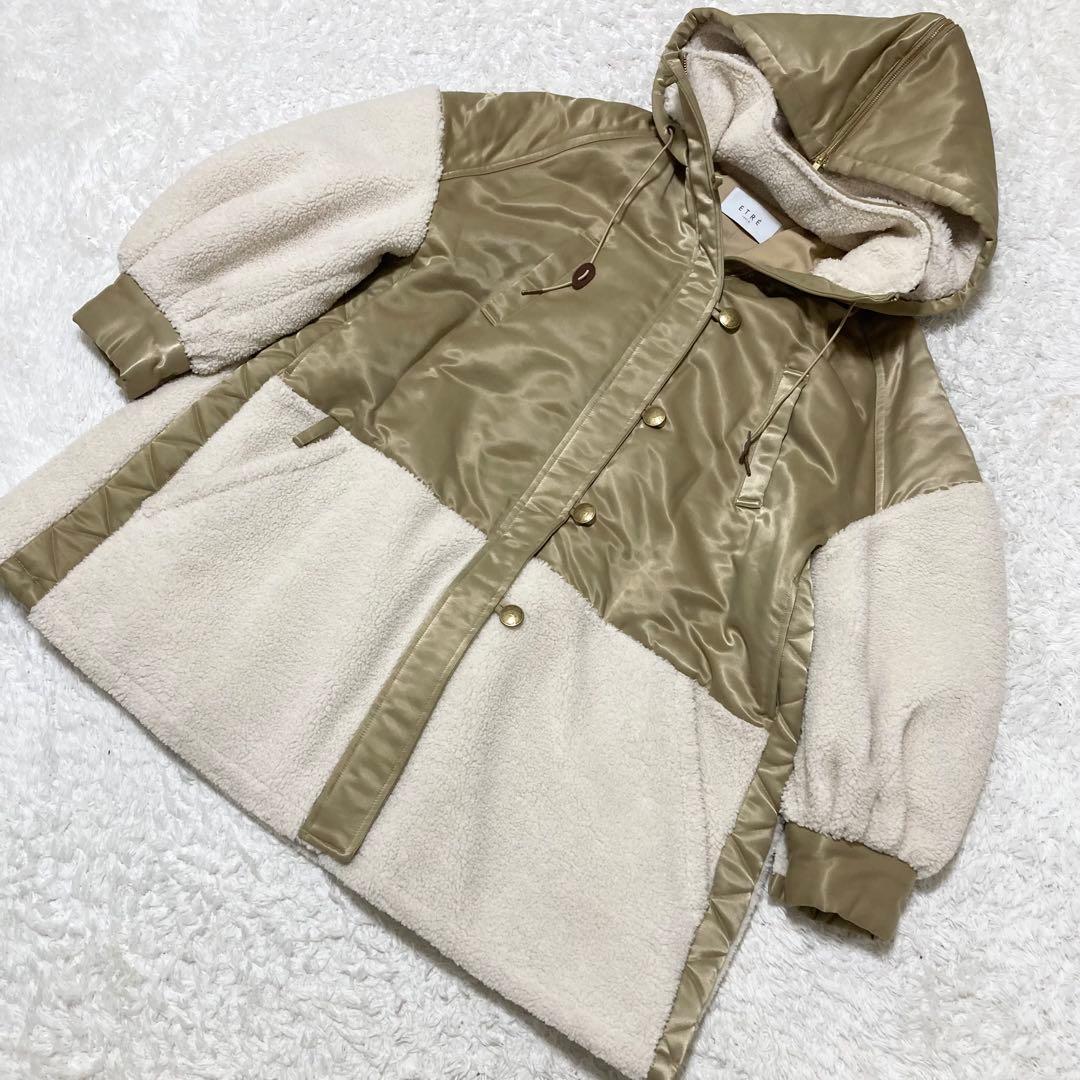 美品♡ETRE TOKYO×矢野未希子 ミリタリーボアコート ベージュ Sサイズ