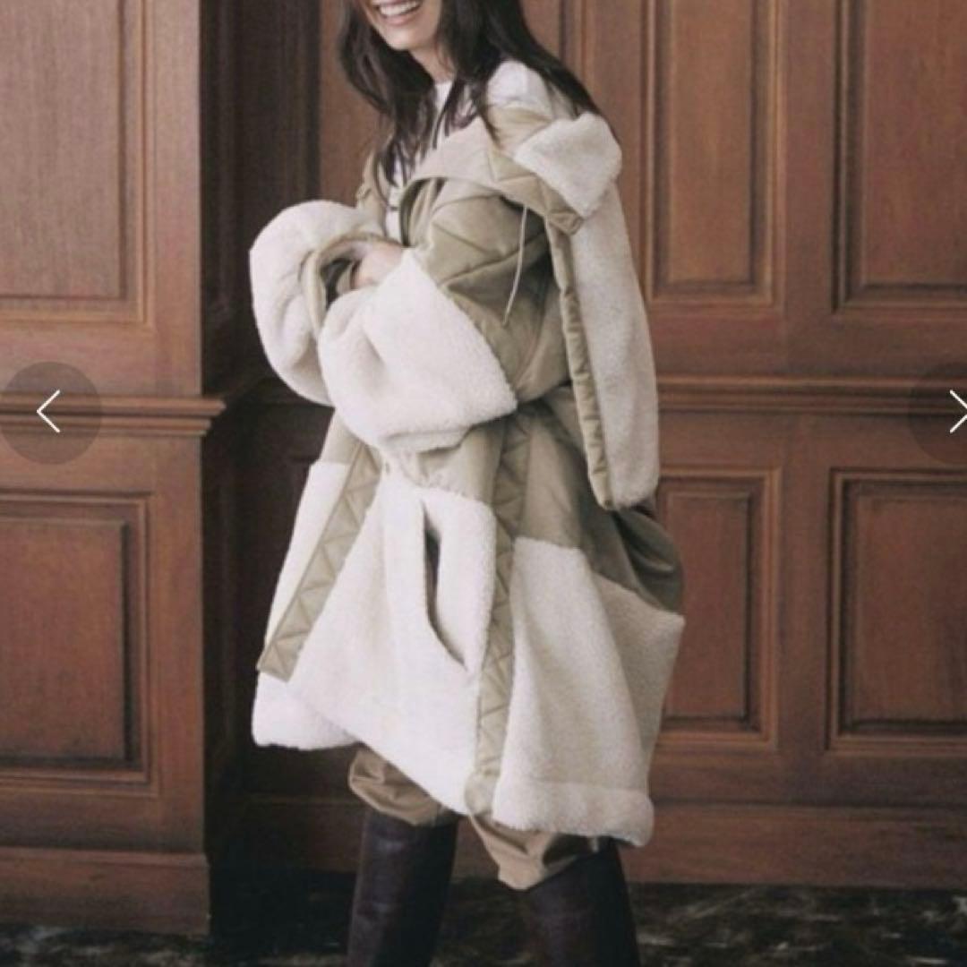 美品♡ETRE TOKYO×矢野未希子 ミリタリーボアコート ベージュ Sサイズ