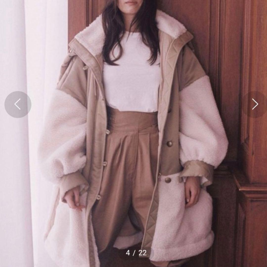 美品♡ETRE TOKYO×矢野未希子 ミリタリーボアコート ベージュ Sサイズ