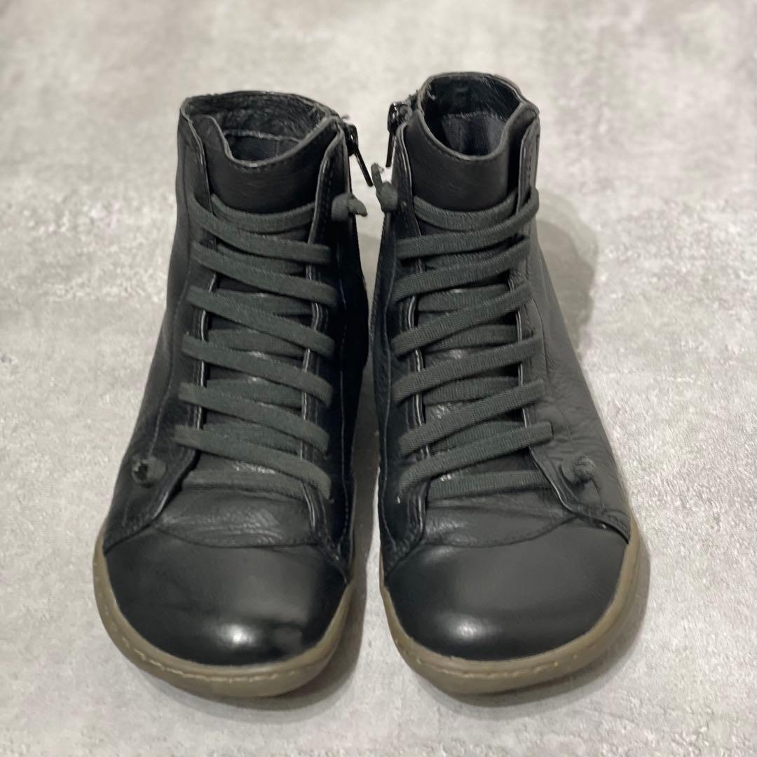 美品》カンペール ペウカミハイカット サイドジップ ブラック 38