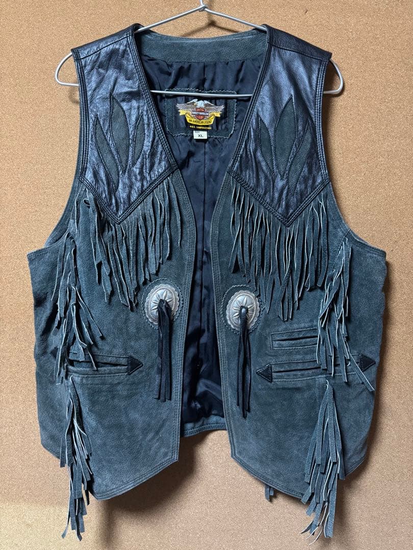 Harley-Davidson 本革 レザー ベスト サイズXL 良品 - メルカリ