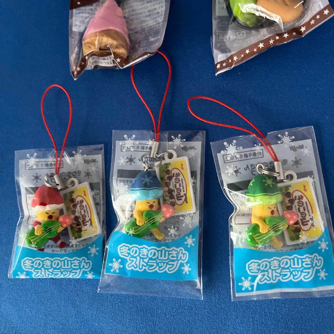 きの山さんストラップ、きのこの山たけのこの里ストラップ、クリップ
