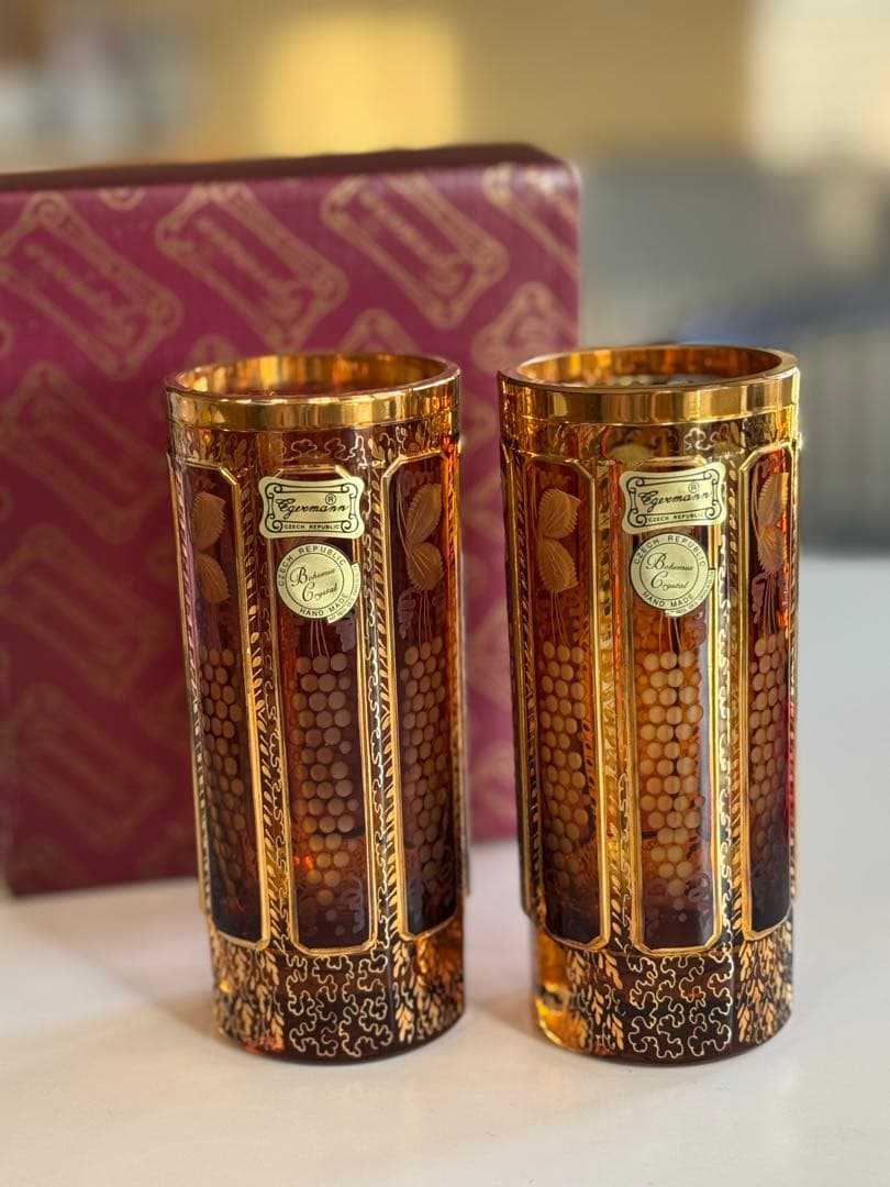 ボヘミアンクリスタル　エーゲルマン　 グラス2個セット 楽天市場】ボヘミアングラス エーゲルマン 「ハイエナメル