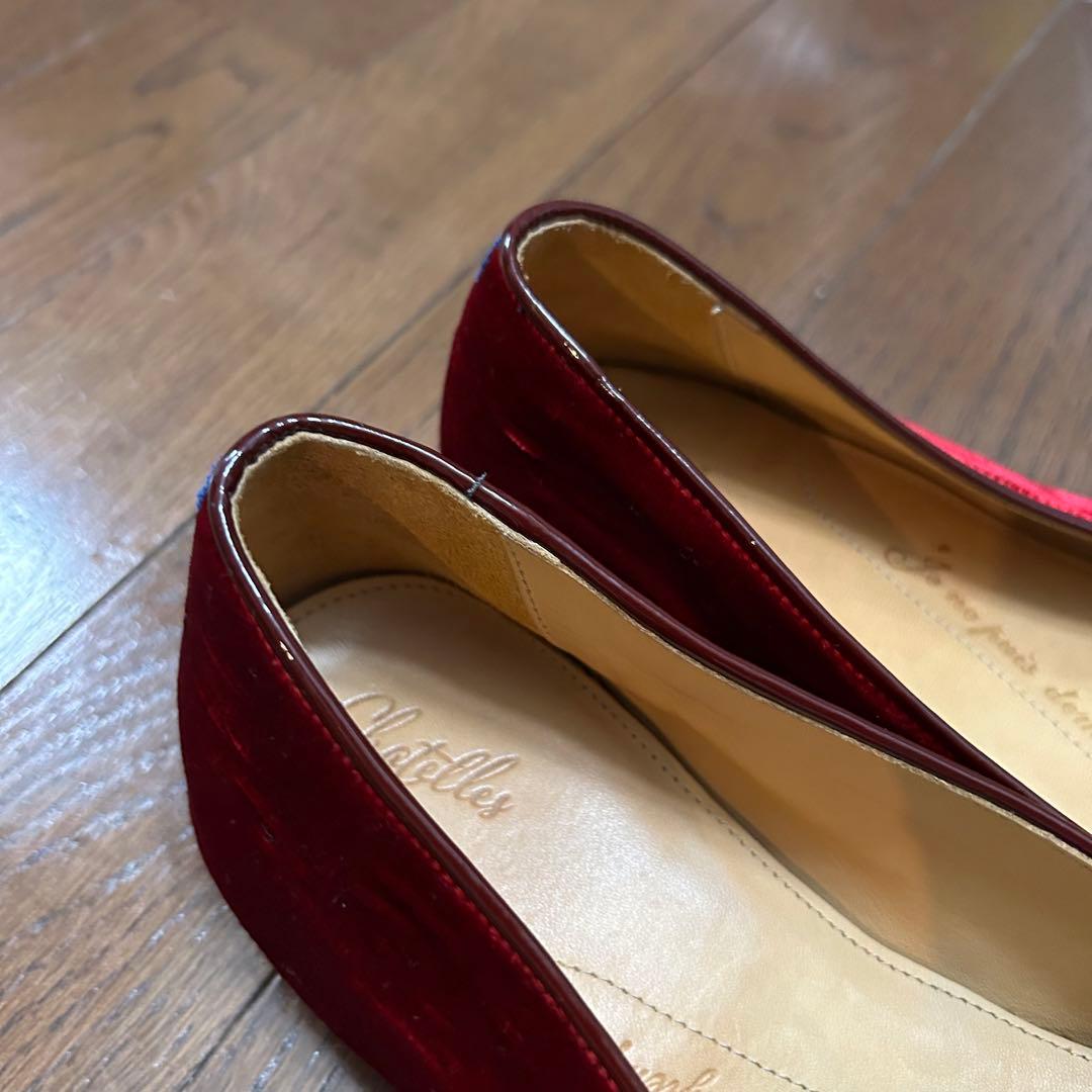 CHIARIN様専用美品 シャテル ベルベット フラットシューズ 刺繍 36.5