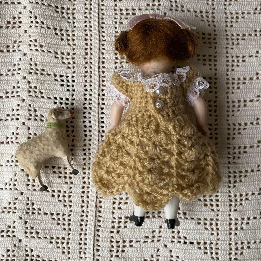 アンティークビスクドール ケストナー ミニョネットと小さな羊のセット