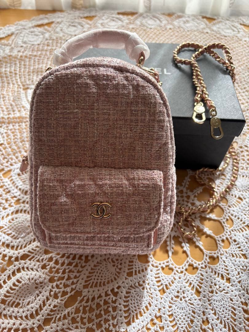 CHANEL ピンクツイード リュック ノベルティ - メルカリ