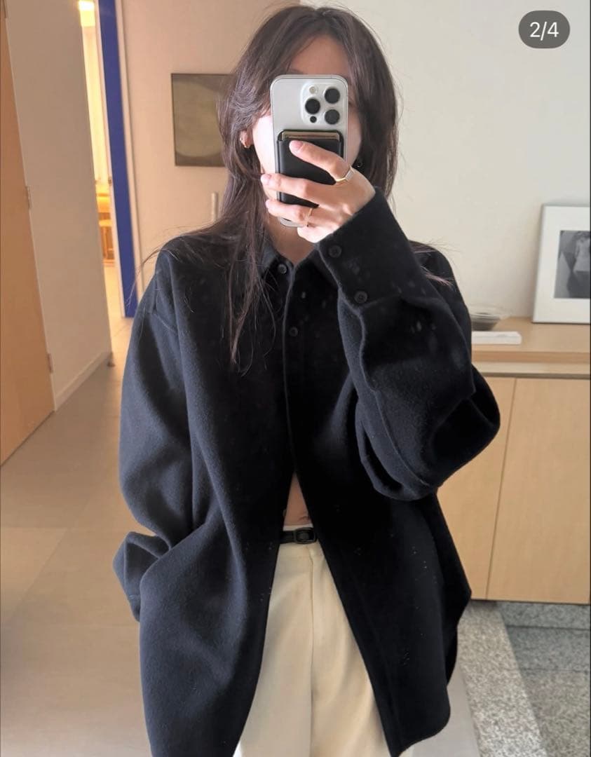 todayful トゥデイフル ウールシャツジャケット ブラック 36サイズ