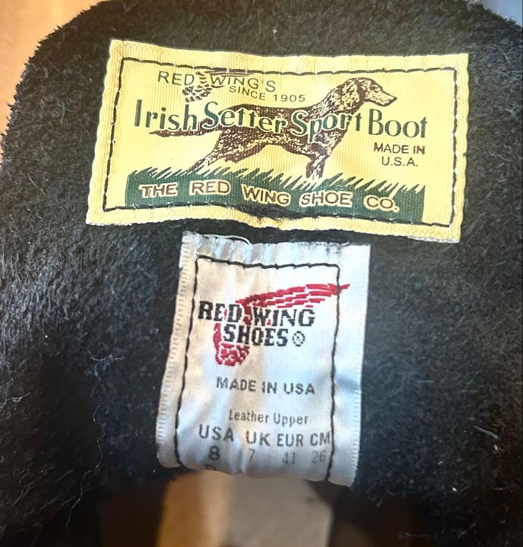 8D犬タグ復刻20年レッドウィング 8165アイリッシュセッターブラック