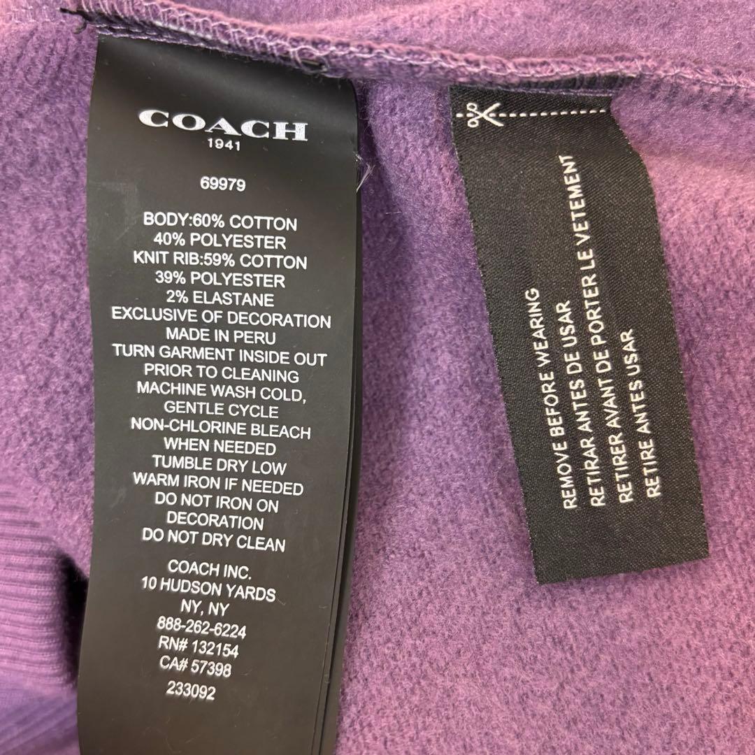 ☆COACH☆XS☆紫トレーナー☆ KikoMizuharaコラボ☆シルバー刺繍