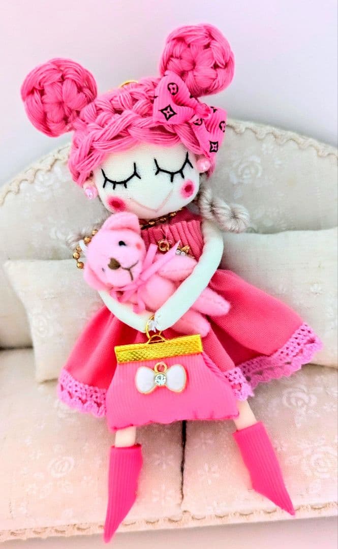 柴ネコ様 ハンドメイド ドールチャーム バッグチャーム お人形 - メルカリ