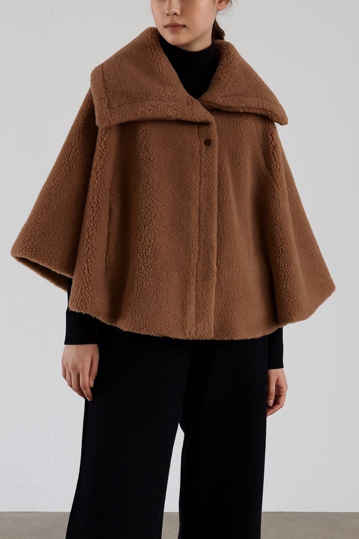 美品】Max Mara テディベアコート ケープ ポンチョ キャメル - メルカリ