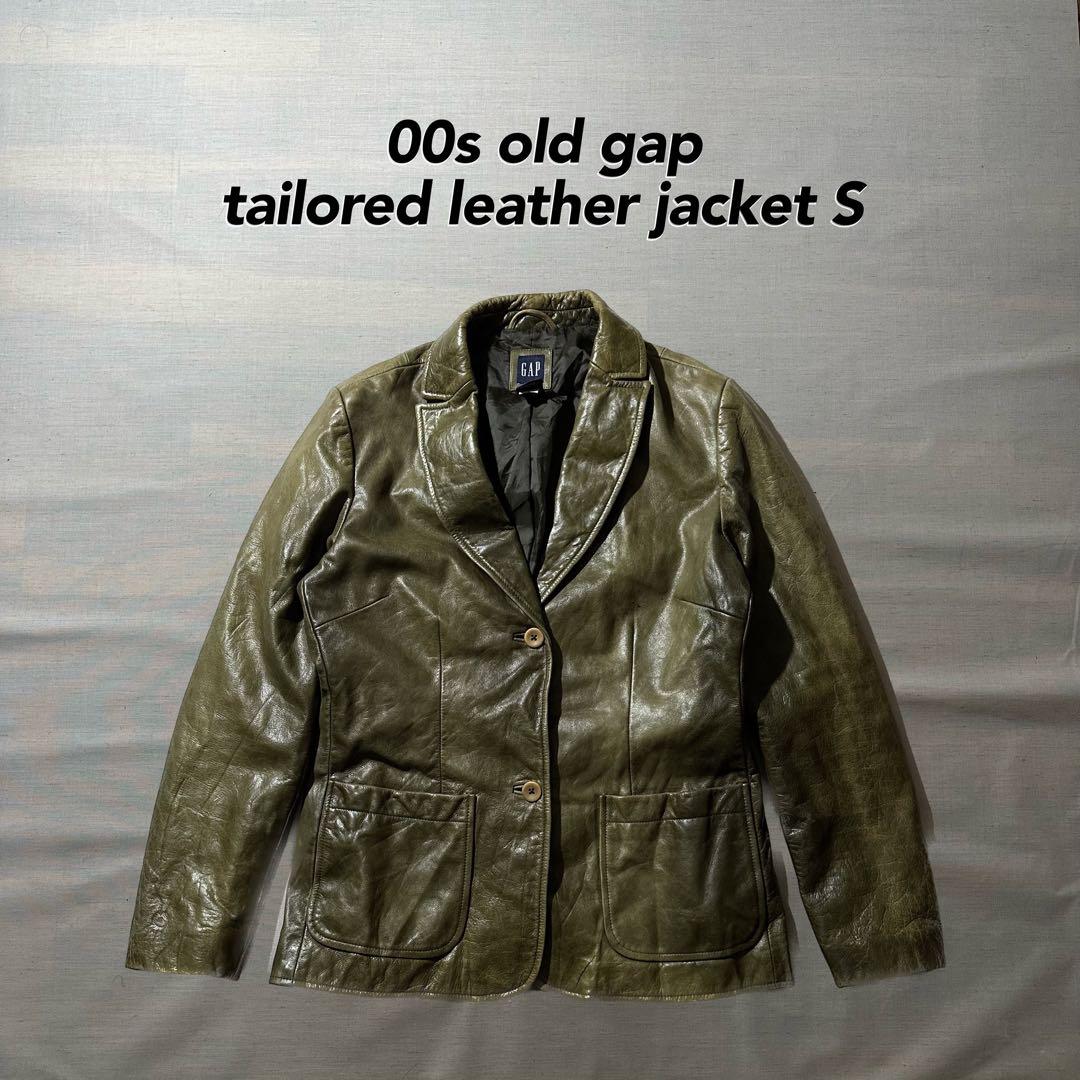 希少 00s OLD GAP ギャップ テーラード レザージャケット 本革 牛革