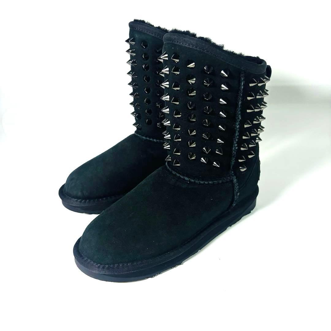LAセレブ着用AUSTRALIAN LUXE スタッズ ムートンブーツ 黒