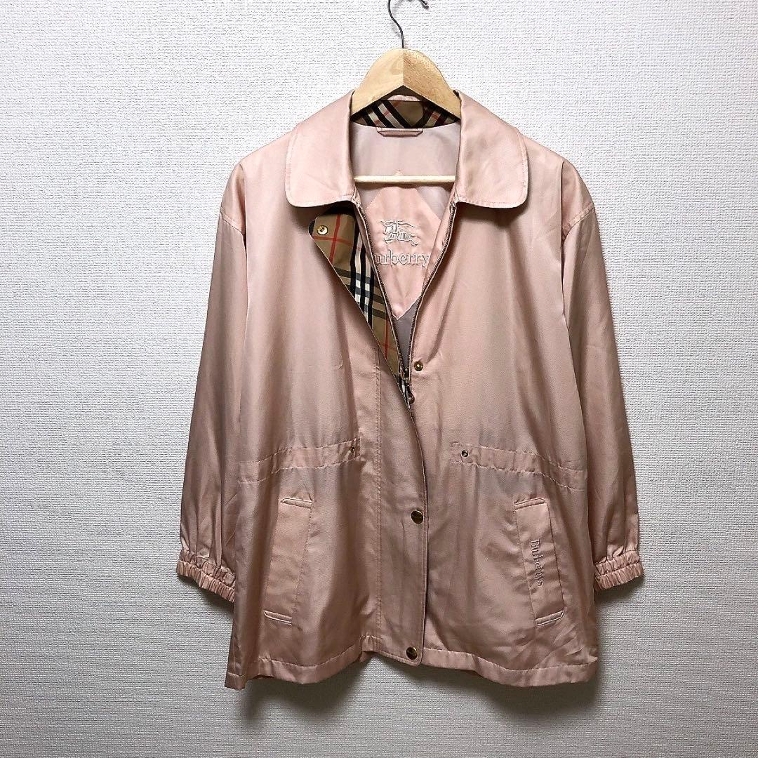バーバリー ブルゾンコート 金ボタン ピンク ノバチェック - メルカリ