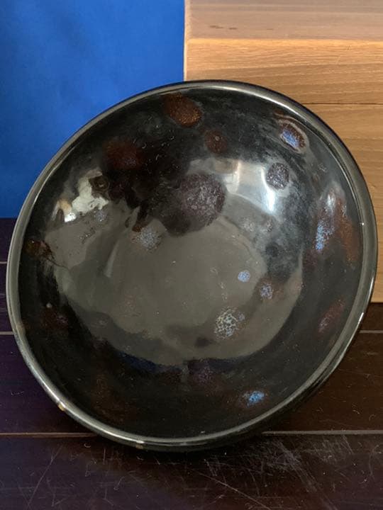 古美術 中国南宋時代藍斑天目茶碗 共箱 共紙XG6-1 - メルカリ