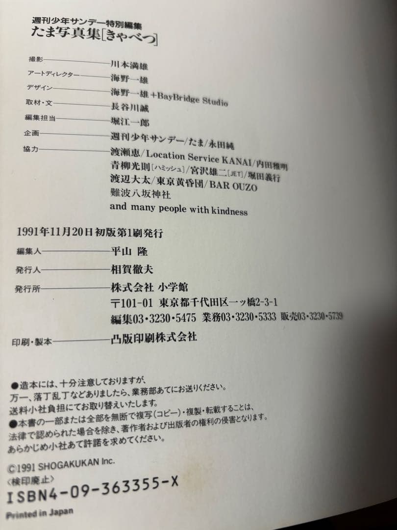 【激レア・美品】たま写真集『きゃべつ』初版本