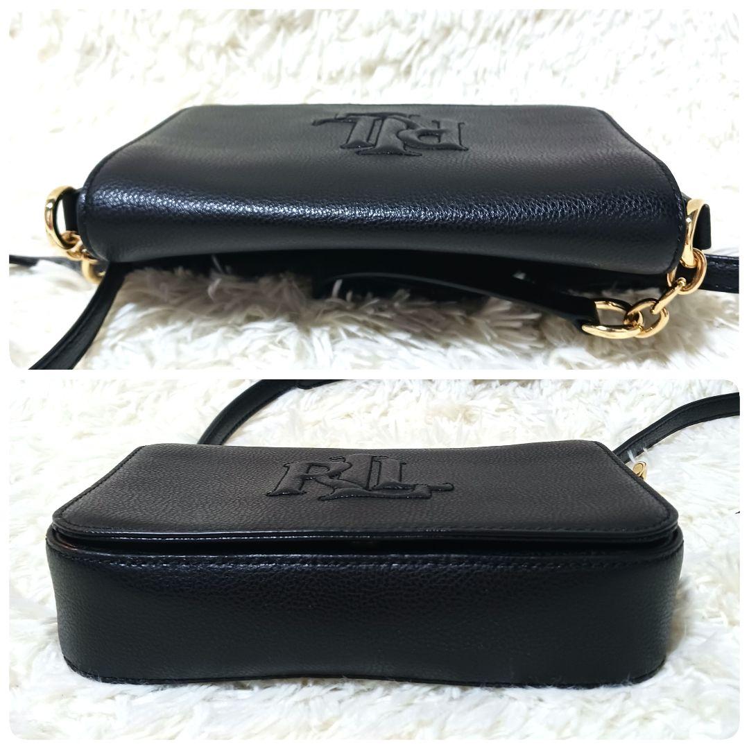 極美品 ローレンラルフローレン レザー ショルダー ロゴ 型押し クロス