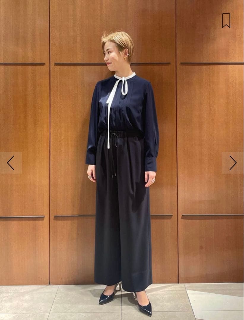 定価1.7万】Ballsey ネイビー ボウタイブラウス 36