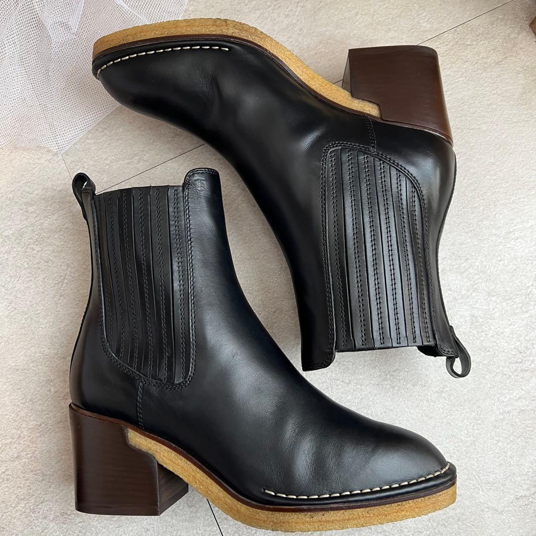 美品 トッズ　サイドゴア レザー ブーツ 24cm 24.5cm レディース