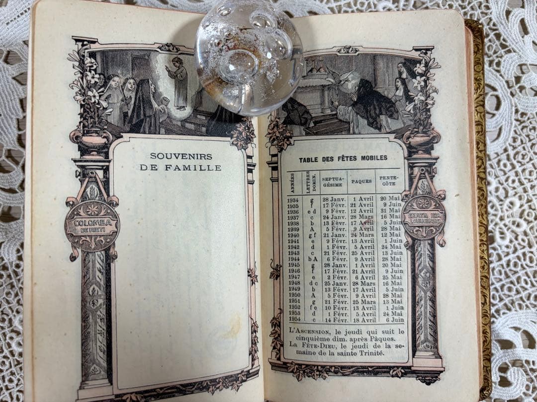 1932年 フランス語 Missel ミサ典 革装丁 三方金 挿絵入り 祈祷書