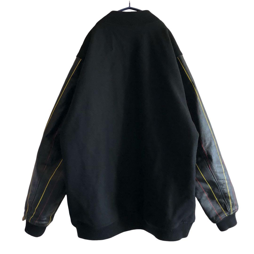 入手困難】00sマスターピースMASTER PIECE袖レザースタジャン裏原宿