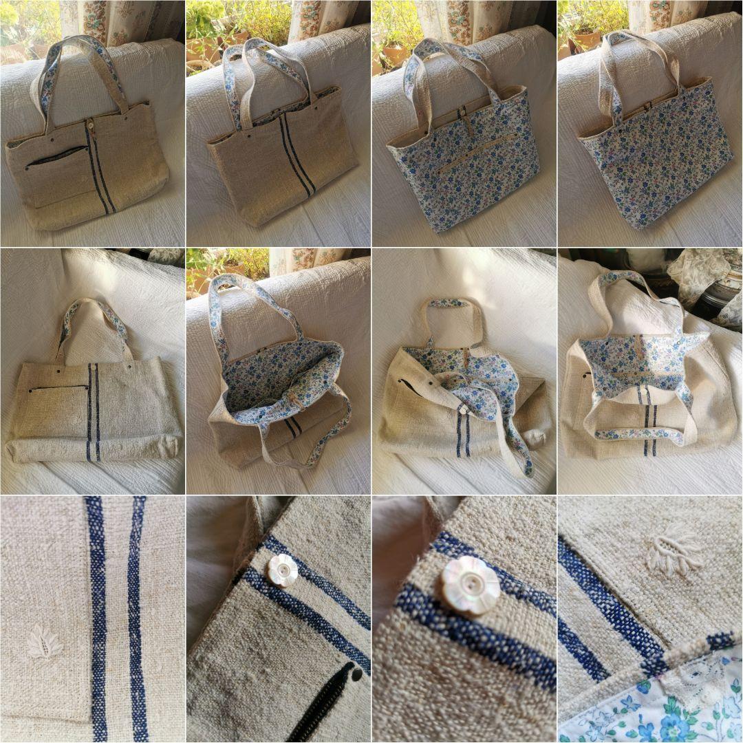 アンティーク アンティークホームスパンリネン＆フレンチファブリック