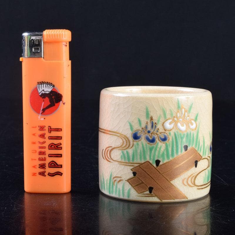 茶道具 京焼 色絵 菖蒲文 蓋置 在銘 V 8528 - メルカリ