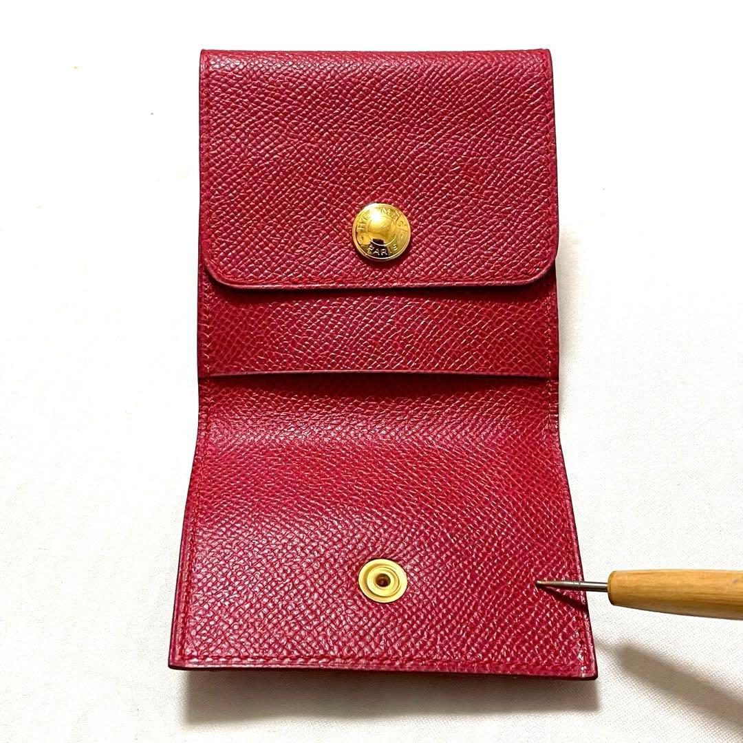 極美品】HERMES アラジフ ポストイットケース セリエボタン 赤 - メルカリ