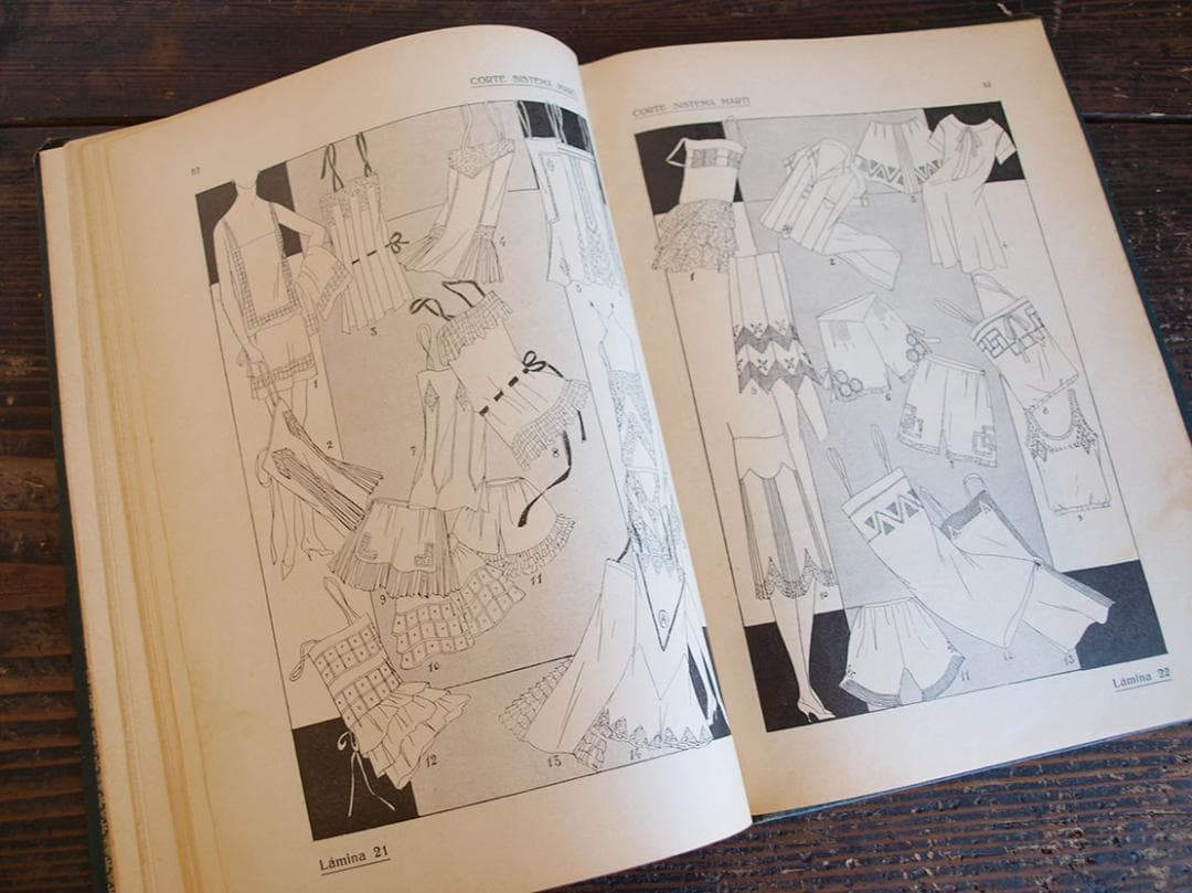 稀少 ランジェリー パターン製図本 1929年 アール・デコ 時代衣装/K076