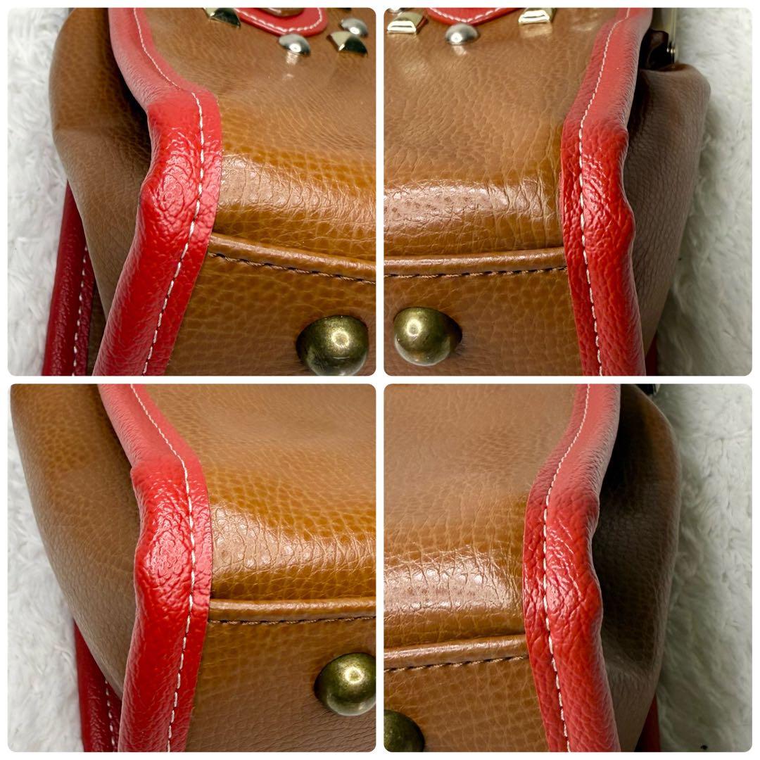 希少 未使用級 ANNA SUI 2way ショルダーバッグ スタッズ がま口