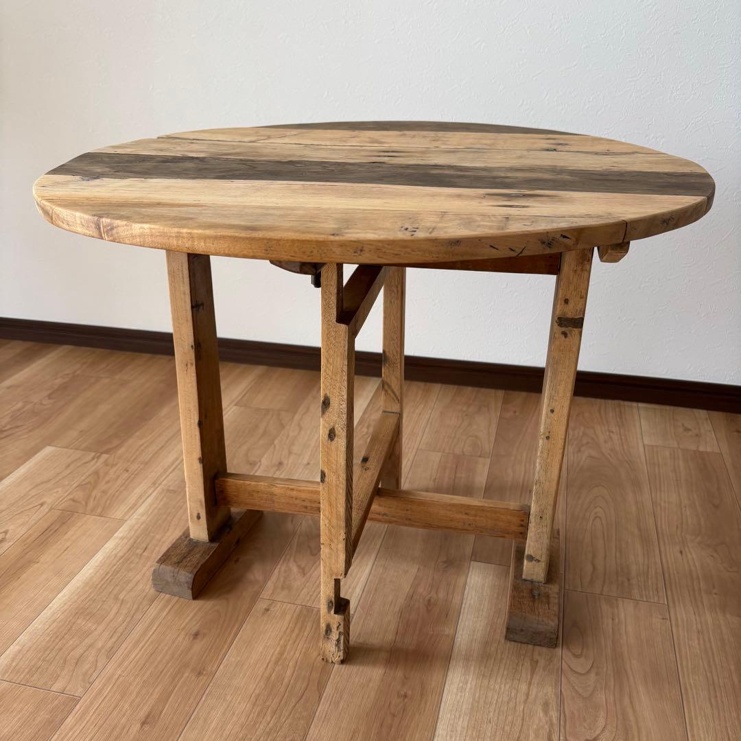 アンティークテーブル 折りたたみ 丸テーブル サイドテーブル