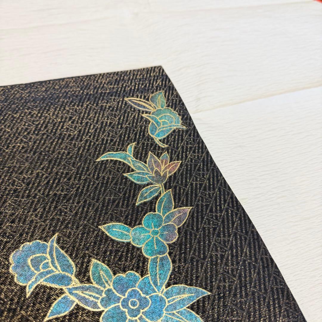 未使用 正絹 名古屋帯 作家もの 斉藤三才 花と鳥柄 単衣の訪問着付け