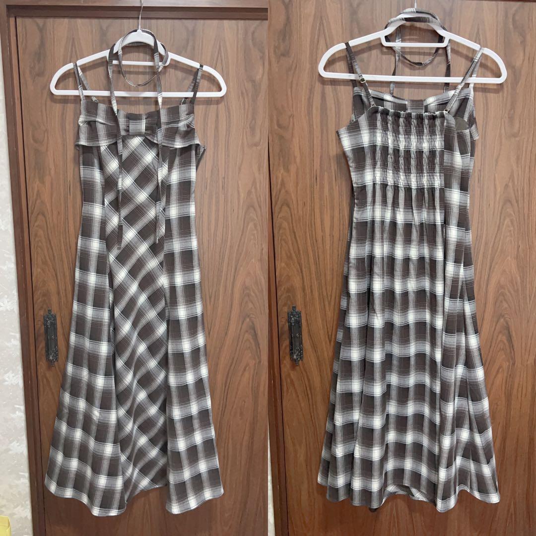 Rosé Muse Front ribbon cami dress