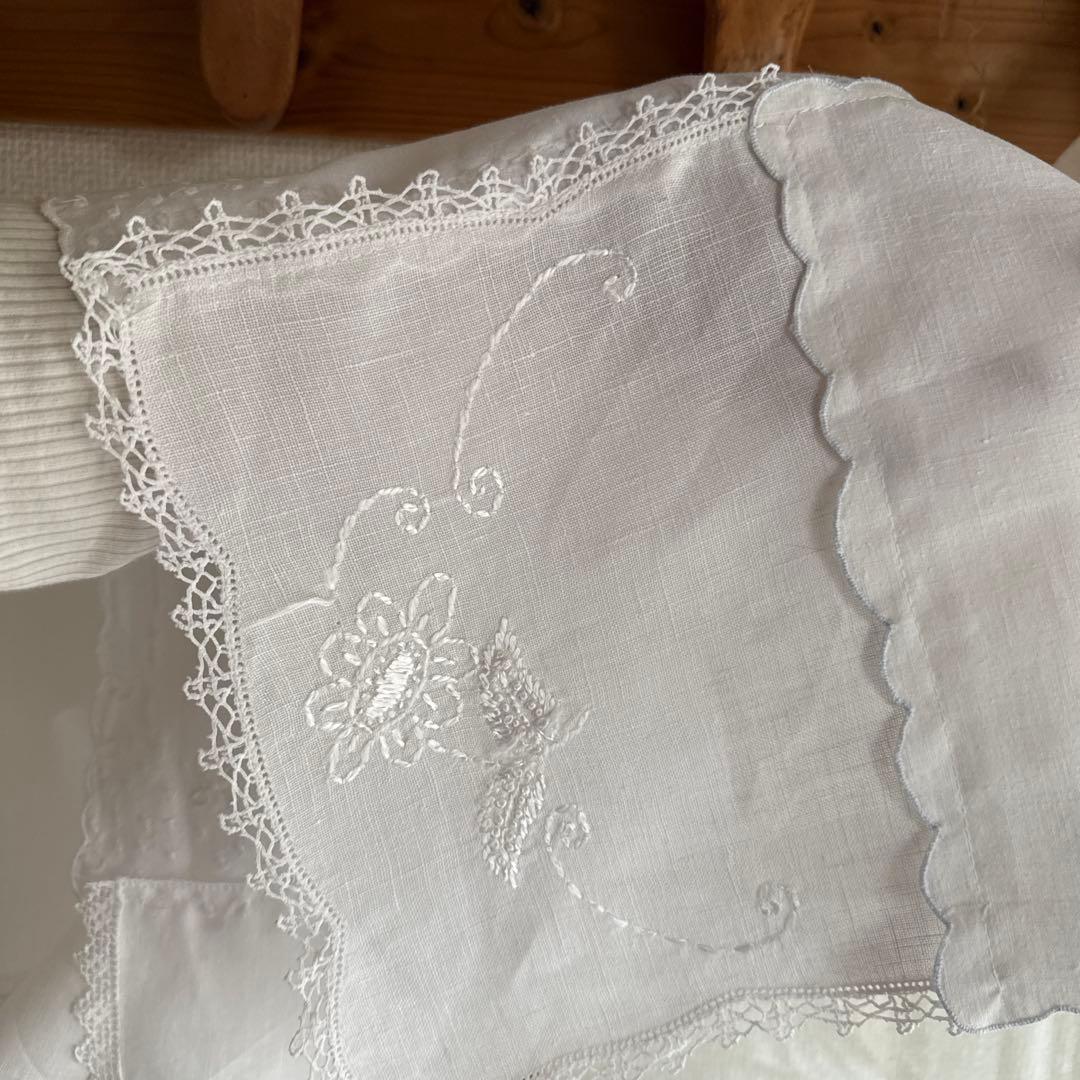 大SALE❣️フランスアンティーク花柄刺繍レースクロスカーテンஐ⑥