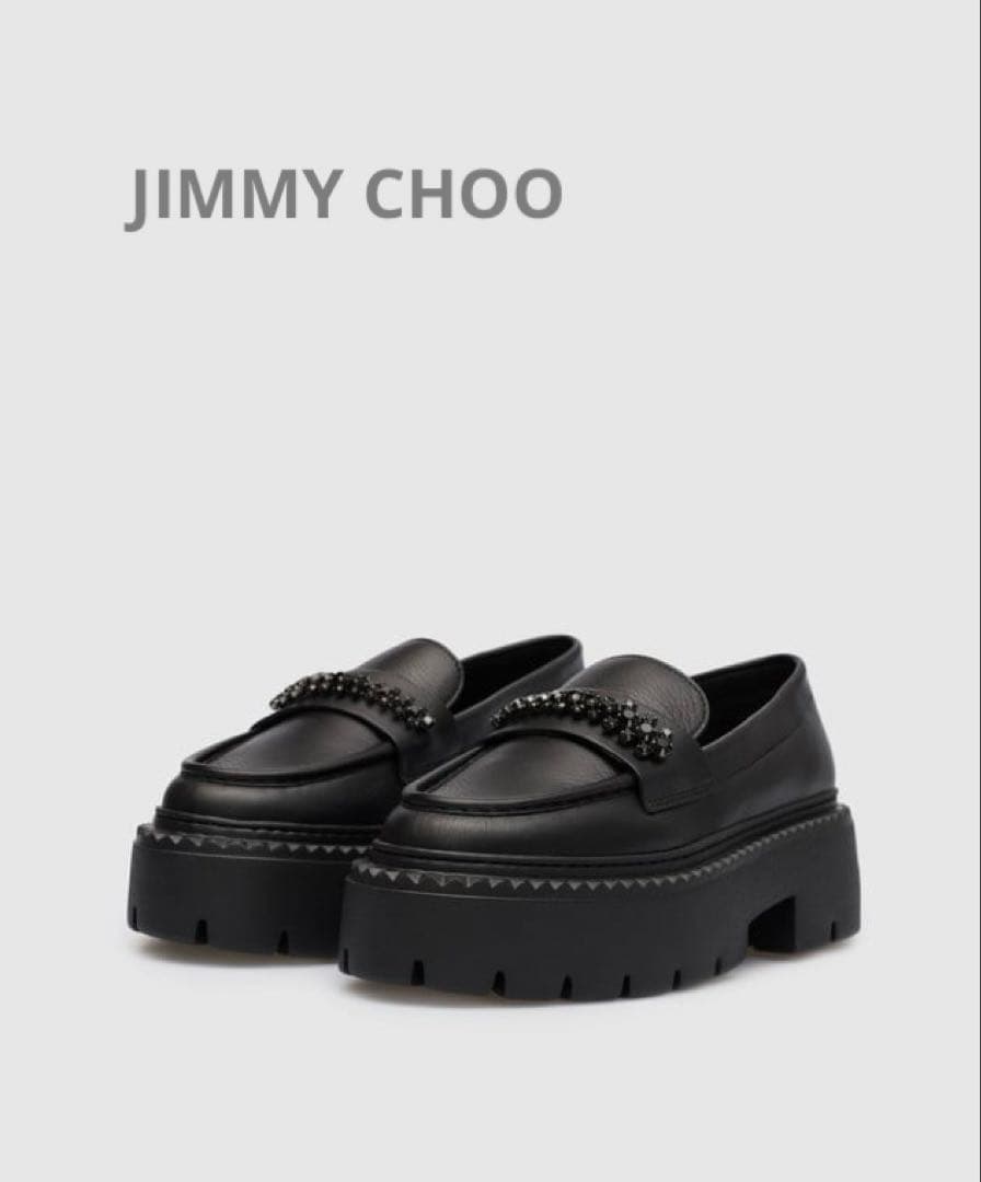 【JIMMY CHOO】Bryer 厚底ローファー　36.5 Jimmy Choo noir kei ninomiya Maxi Loafer | Black Polished Calf
