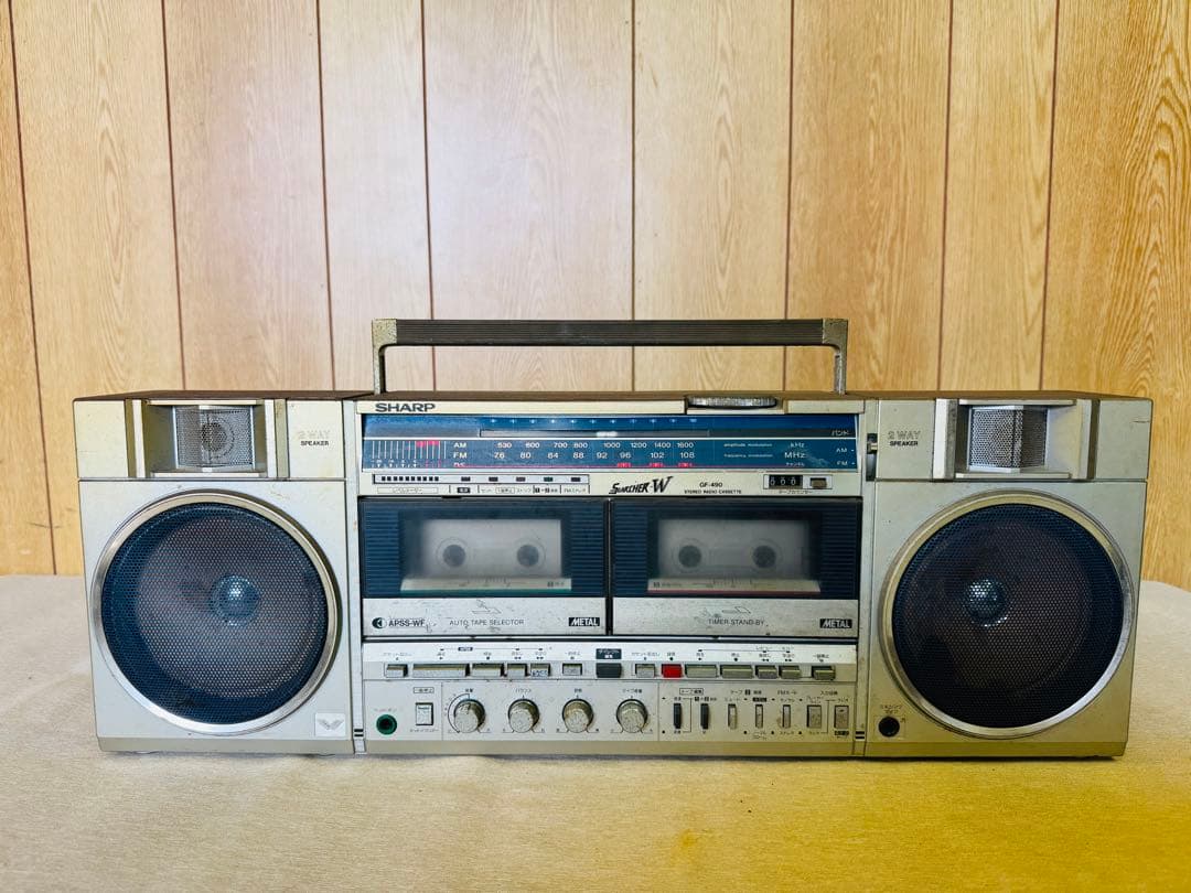 SHARP GF-490 大型ラジカセレトロ ダブルラジカセ サーチャー - メルカリ
