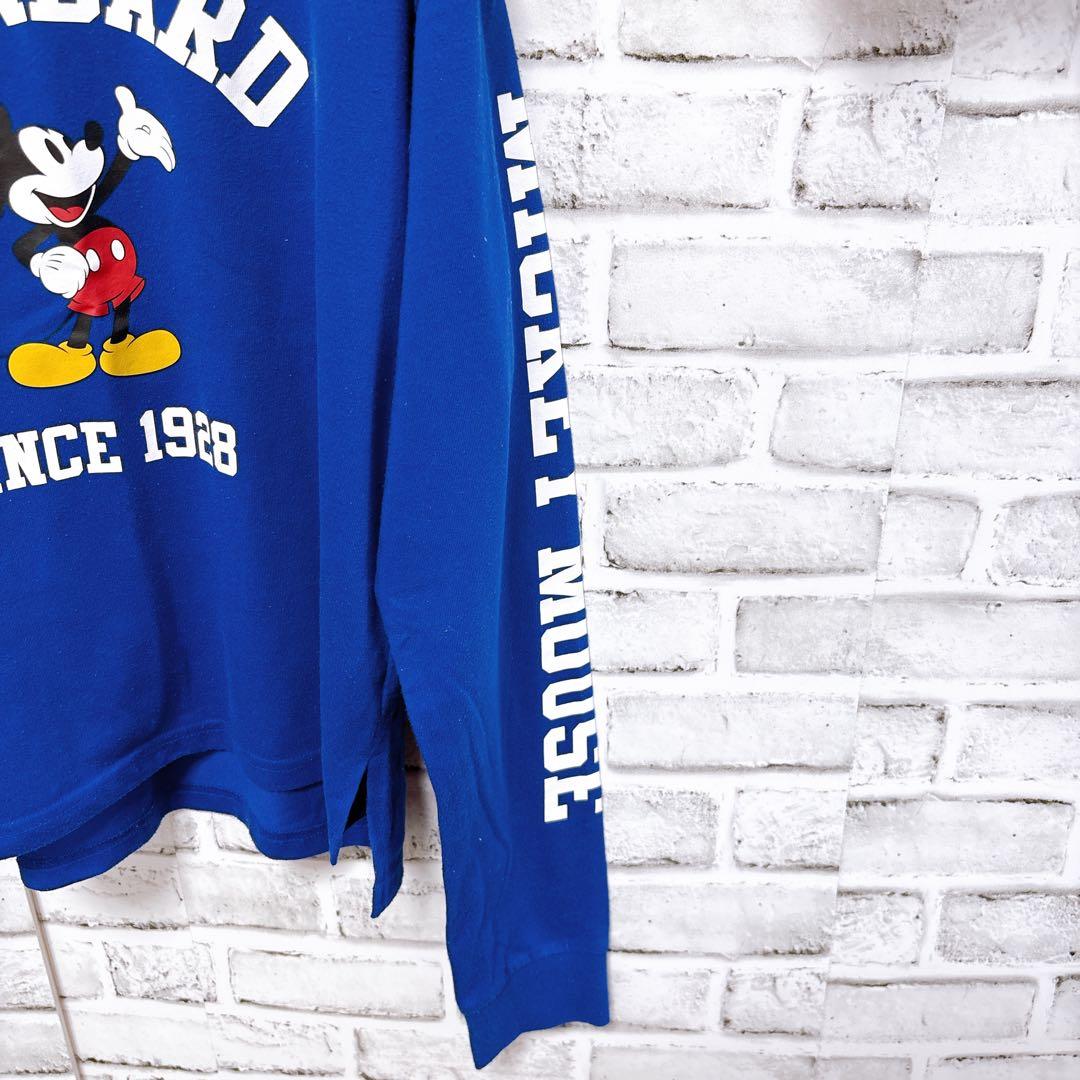 Disney】 ディズニー （S） Tシャツ 長袖 ミッキーTシャツ ブルー